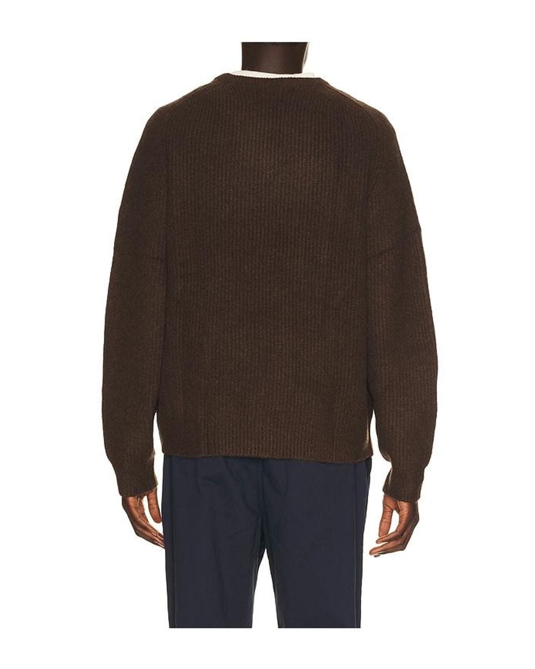 Rhythm Brown Vintage Waffle Knit Sweater for men