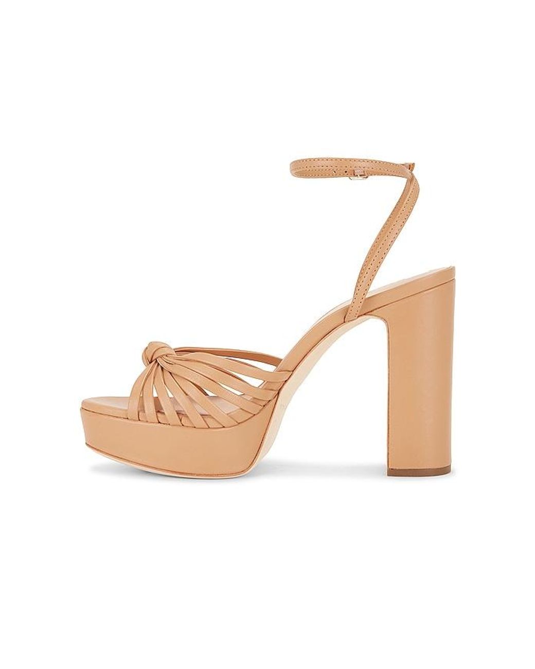 Loeffler Randall Natural Rivka Leather Knot Platform Sandal