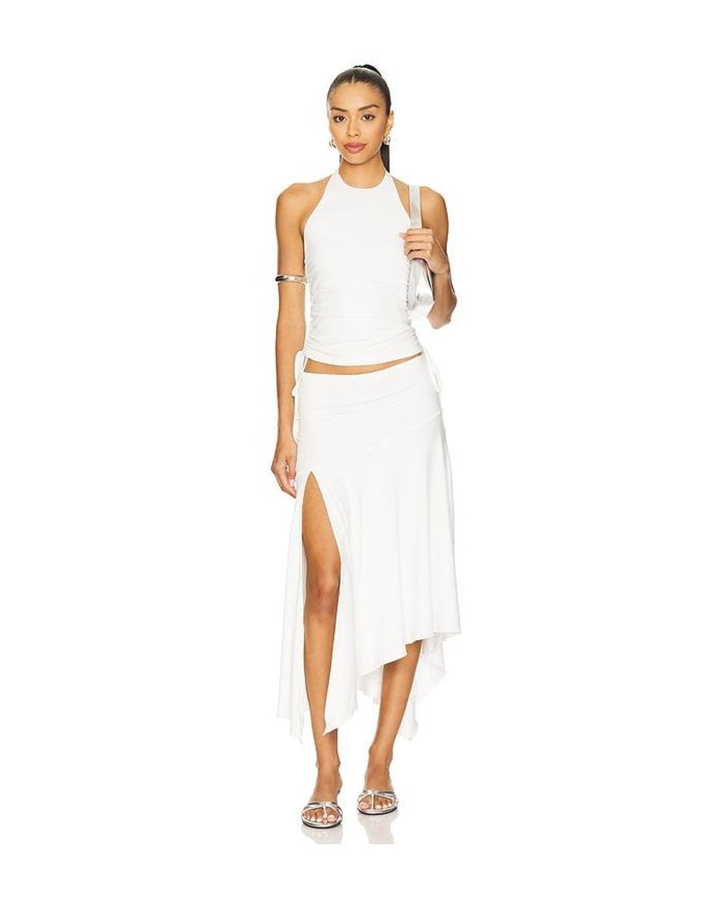superdown White Jaqualina Midi Skirt