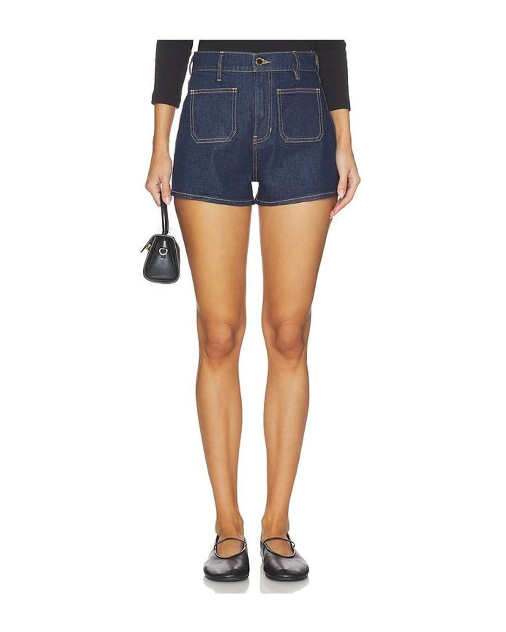 Veronica Beard Blue Elijah Short With Patch Pockets