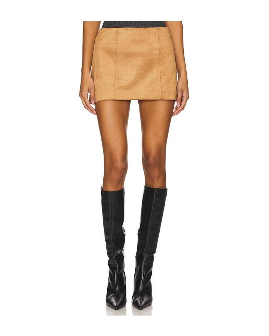 Tularosa Multicolor Ginny Faux Suede Mini Skirt