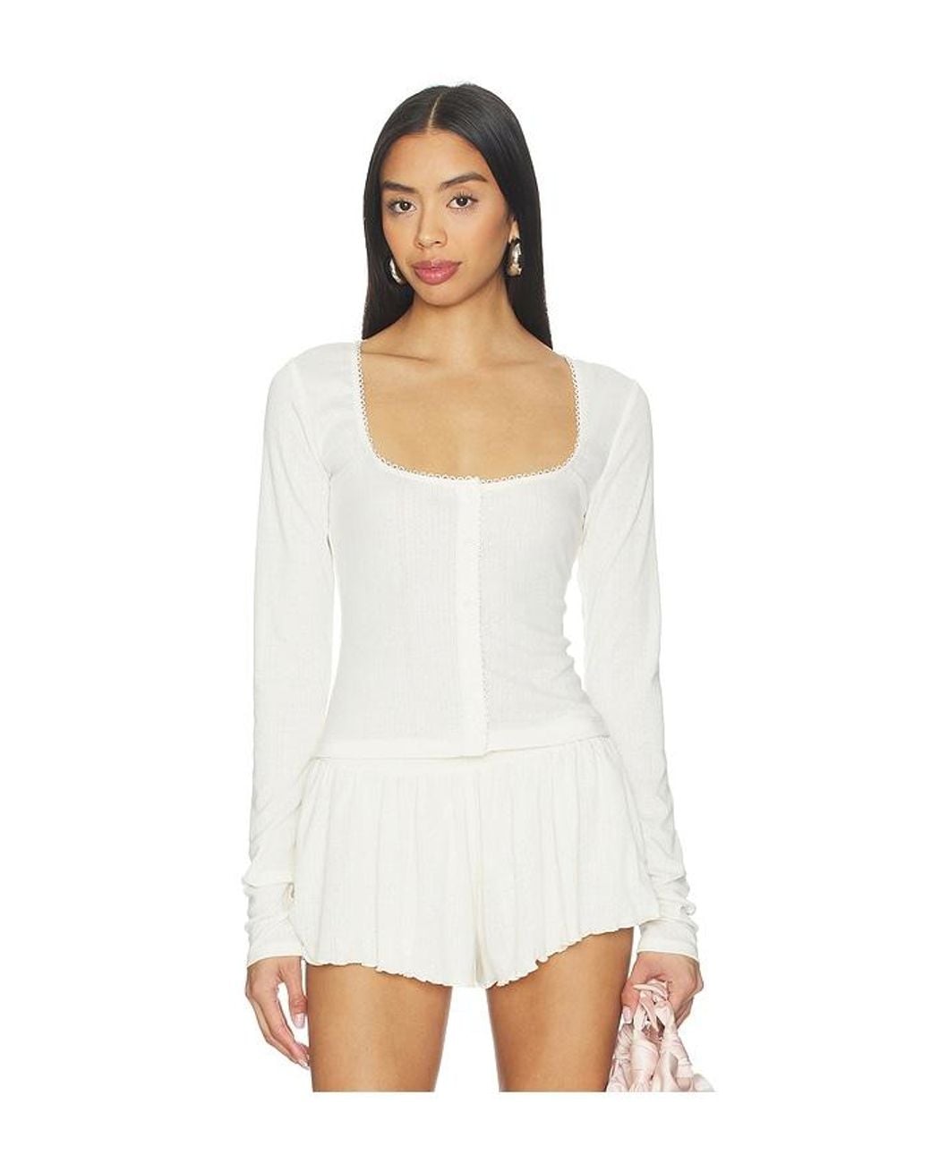 Lovers + Friends White Isobel Top