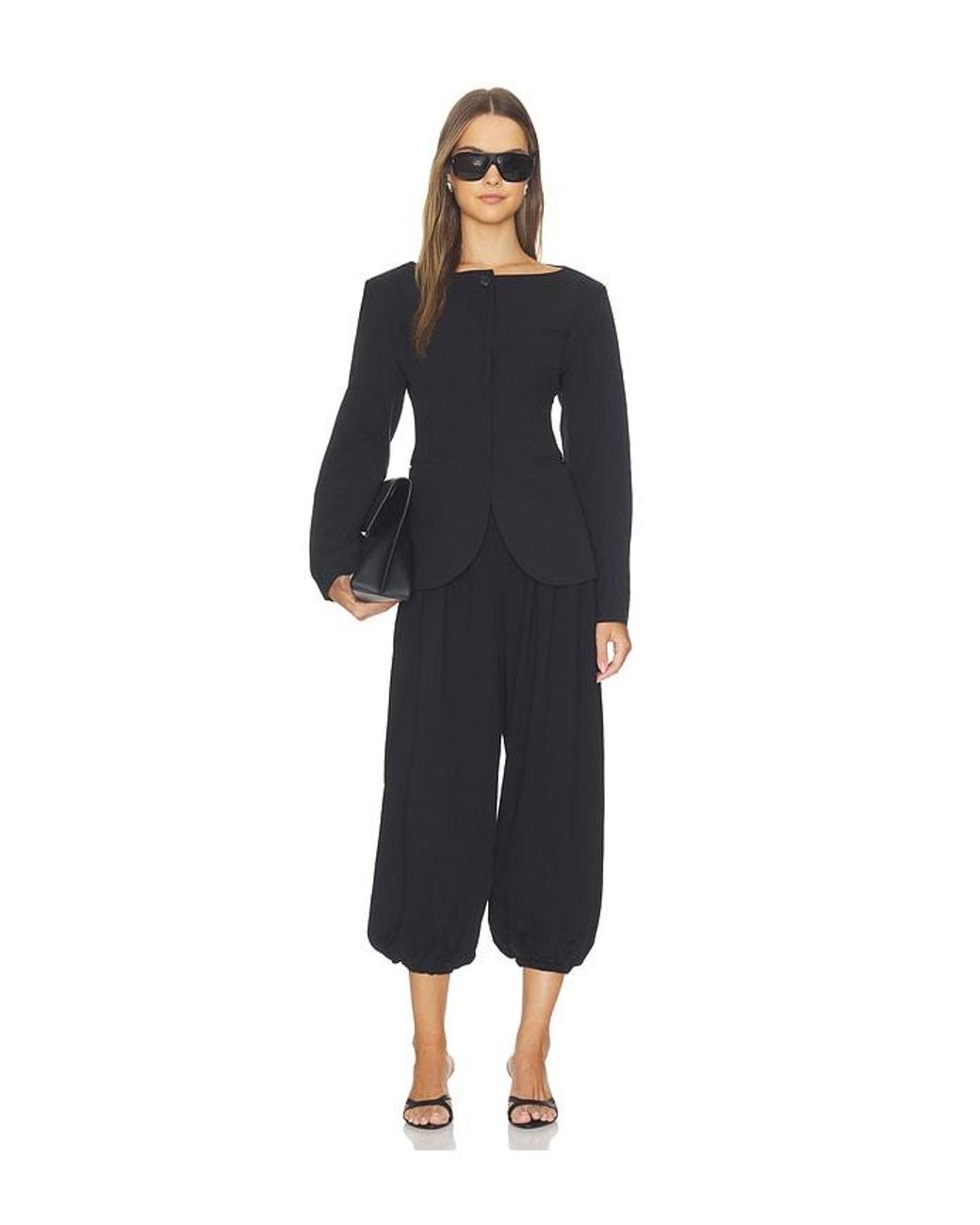 Source Unknown Black Giacca Ruched Trousers