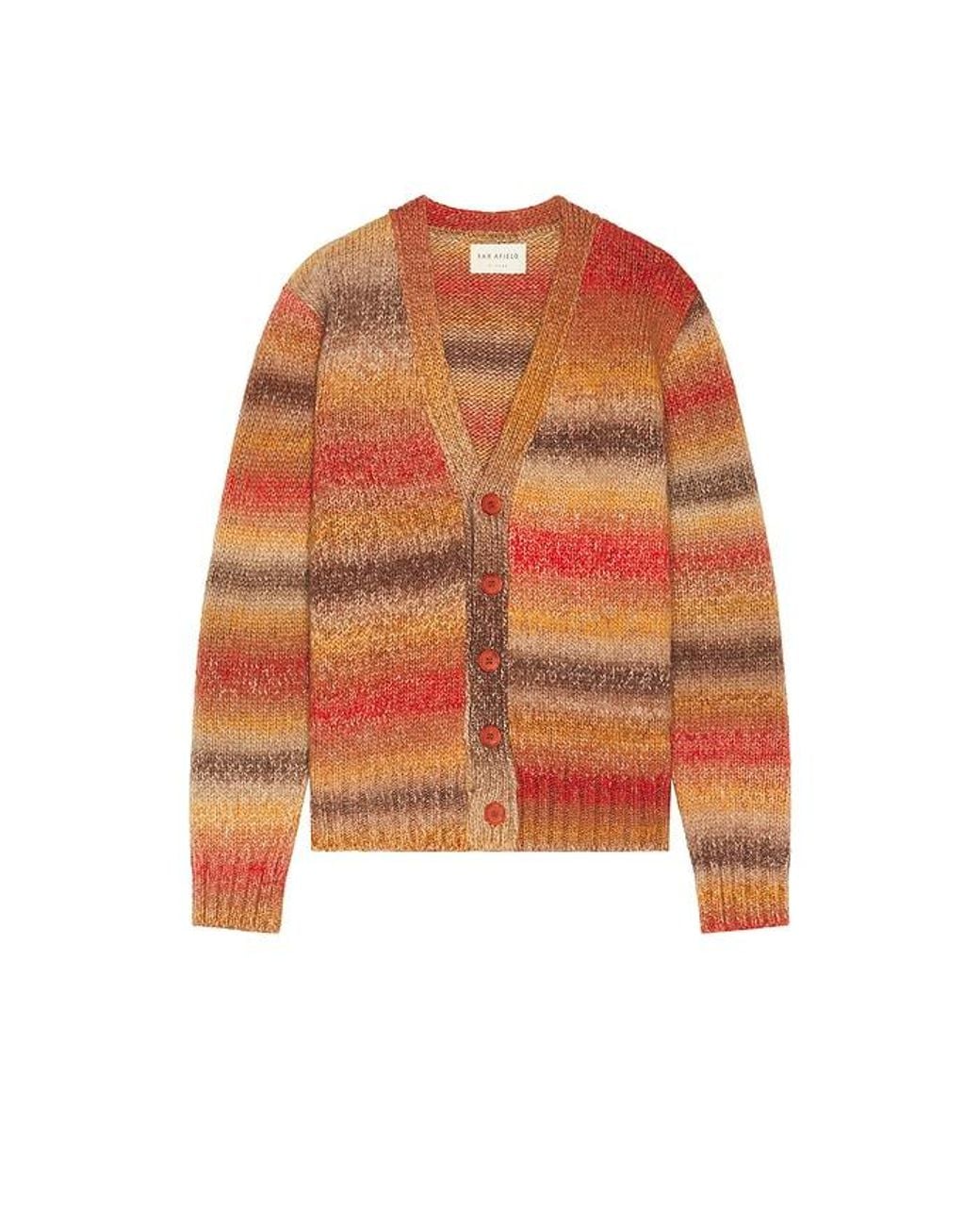 Far Afield Orange Buckley Cardigan for men