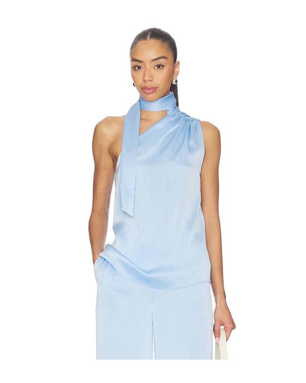 Generation Love Blue Caliope Hammered Scarf Blouse