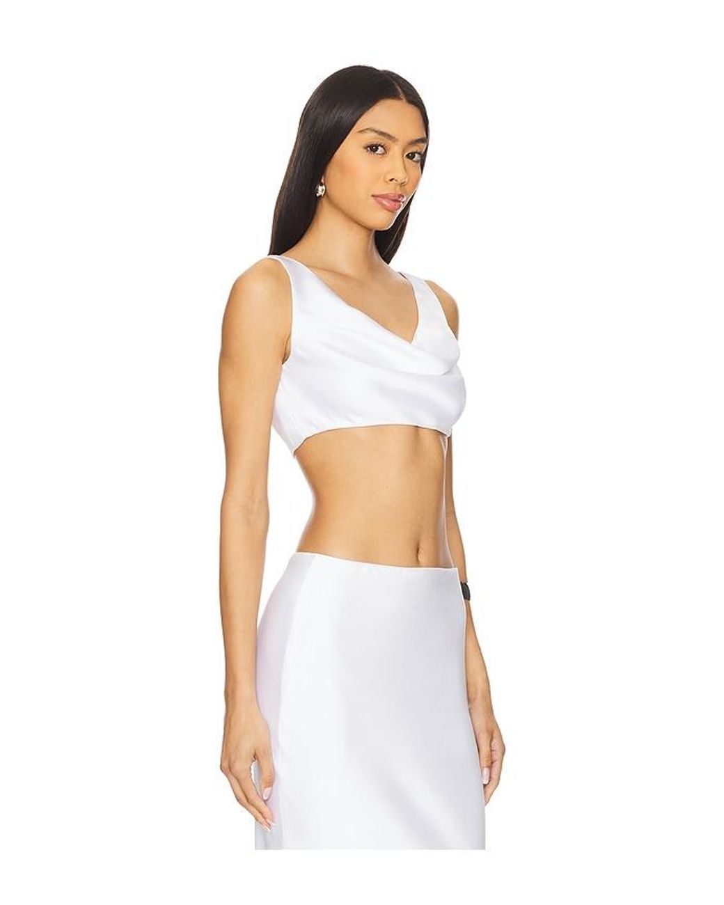 Norma Kamali White Maria Cropped Top