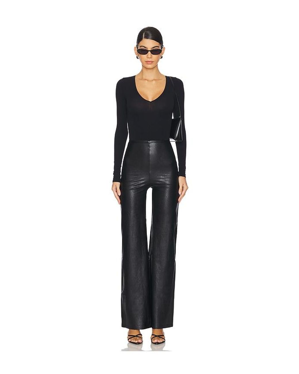 Commando Black Faux Leather Wide Leg Pant