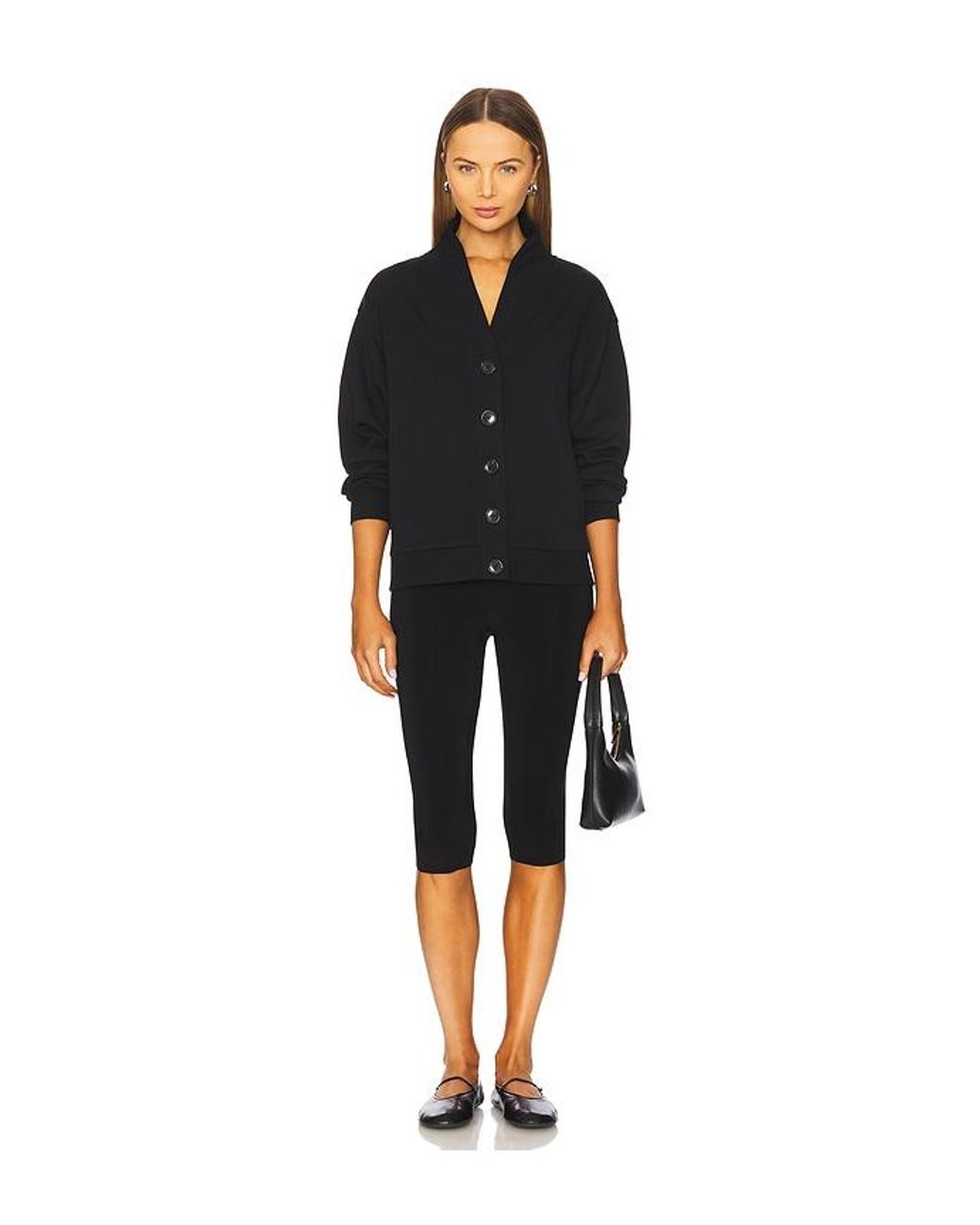 Varley Black Celeste Button Through Cardigan