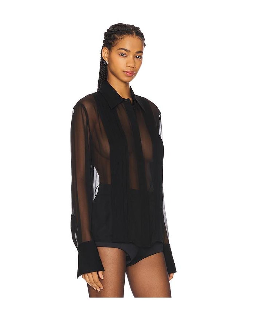 Sans Faff Black Meghan Panelled Silk Blouse