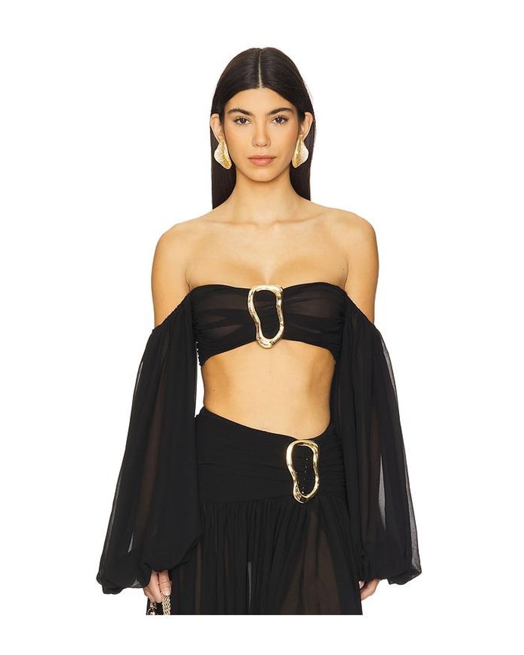 Michael Costello Black X Revolve Blair Crop Top