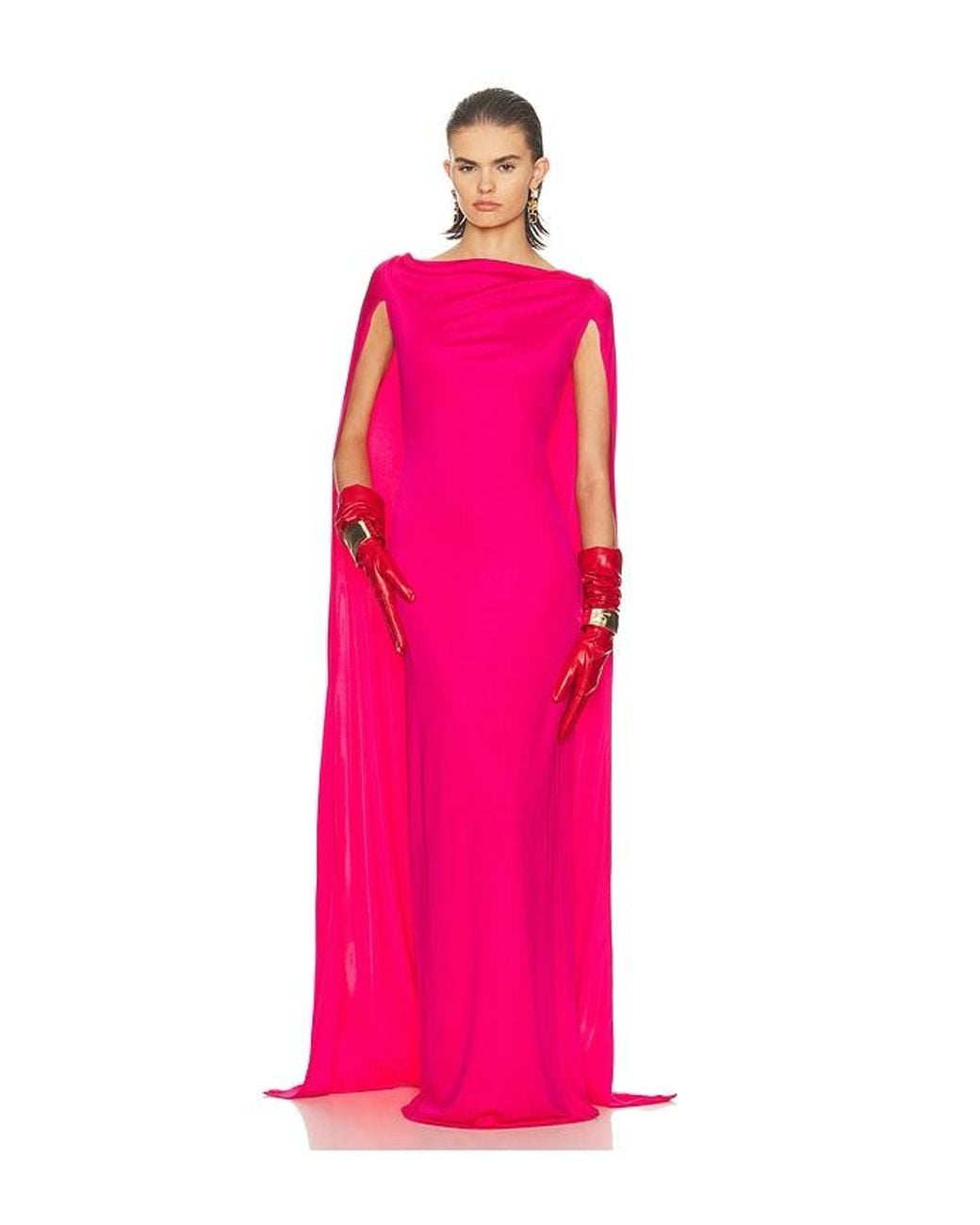 Helsa The Alva Caped Jersey Dress in Pink | Lyst Helsa The Alva Caped Jersey Dress in Pink | Lyst
