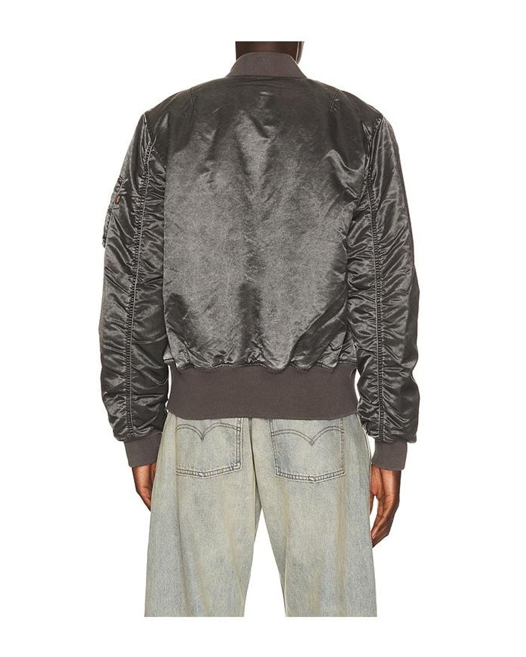 Alpha Industries Black Ma-1 Heritage Fit Battlewash Flight Jacket for men