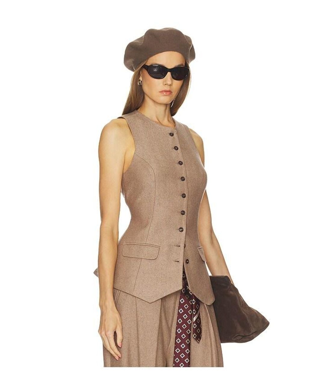 Helsa Natural Italian Herringbone Waistcoat