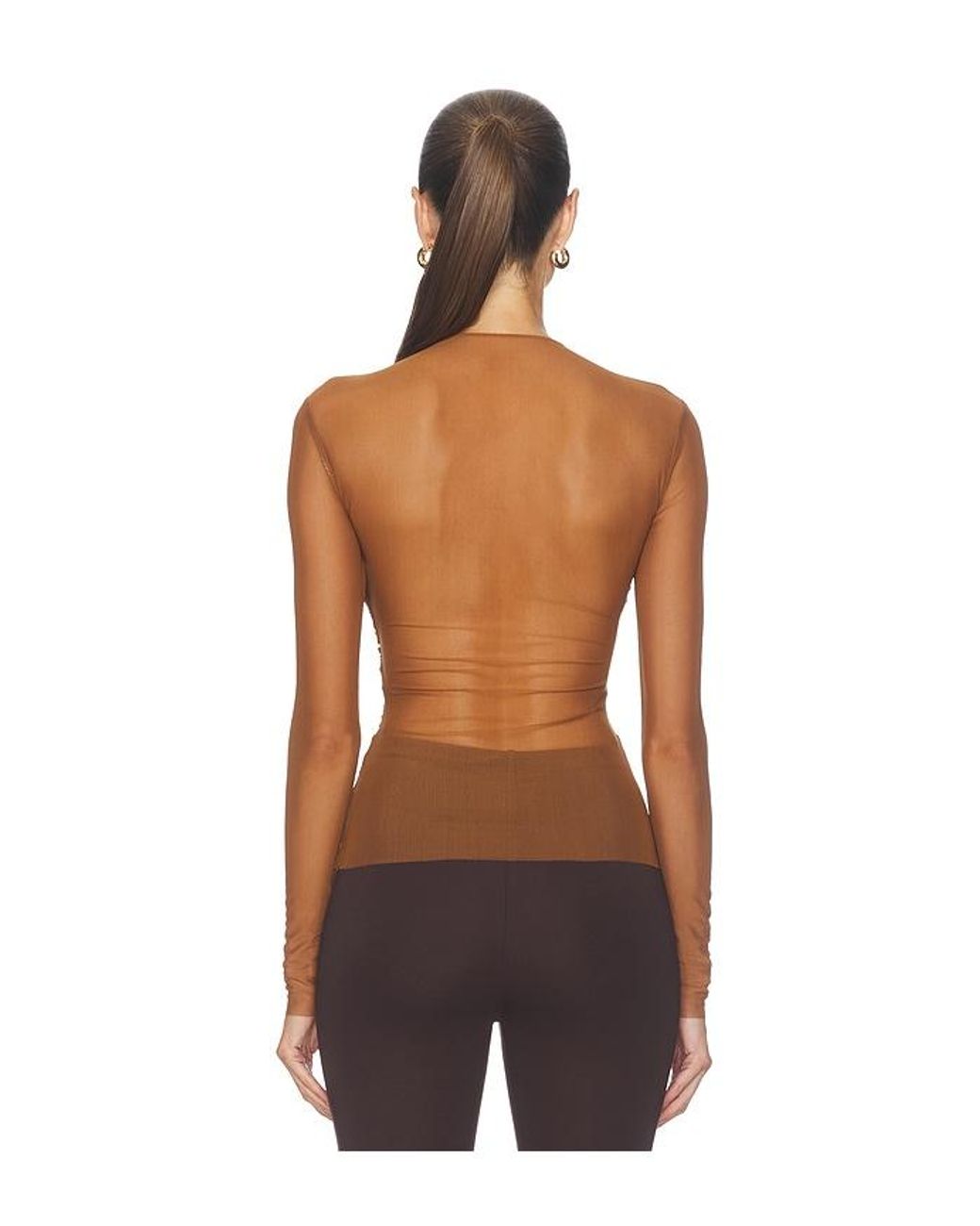 SER.O.YA Brown Saffy Mesh Top