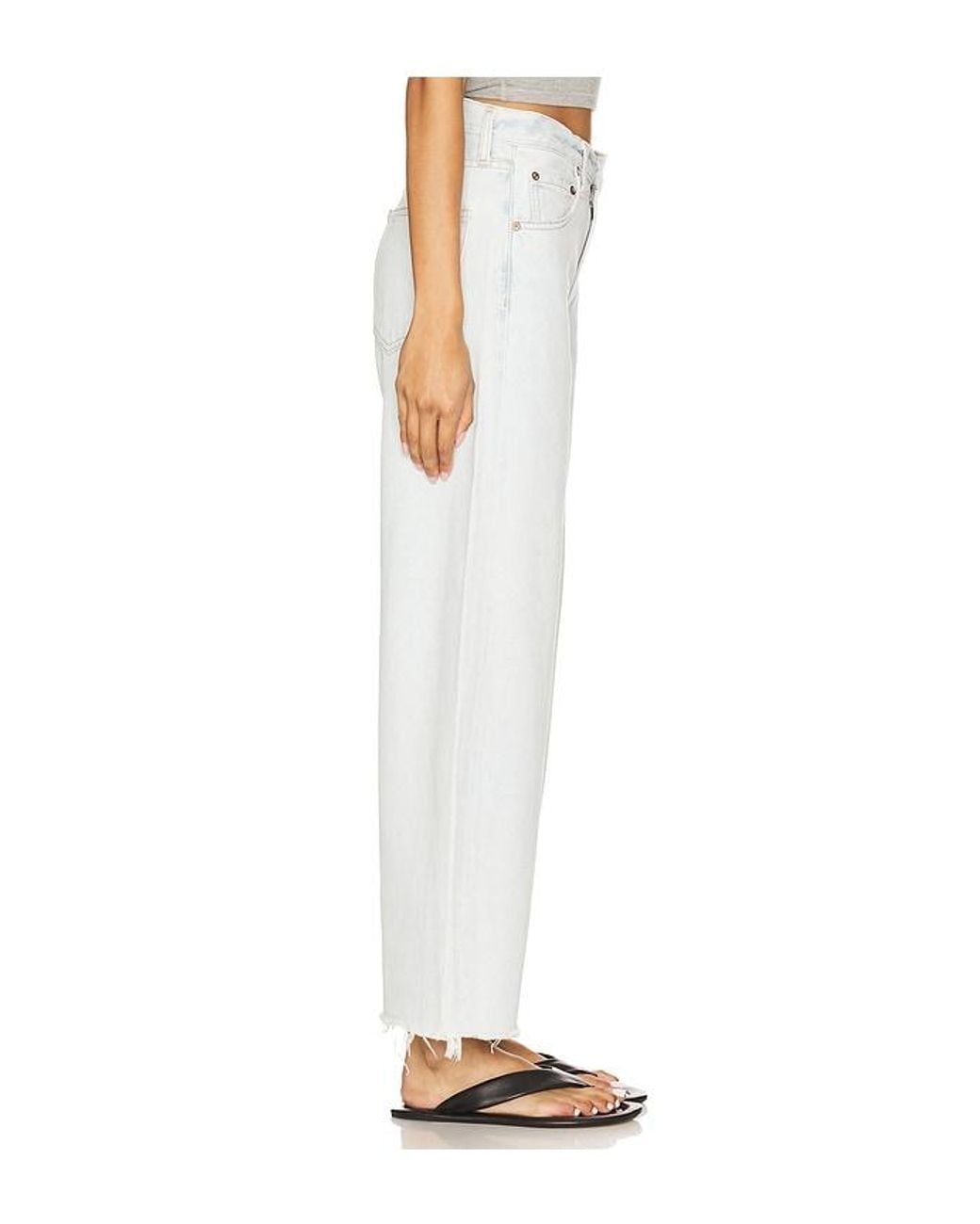 Agolde White Low Curve Fray Jeans