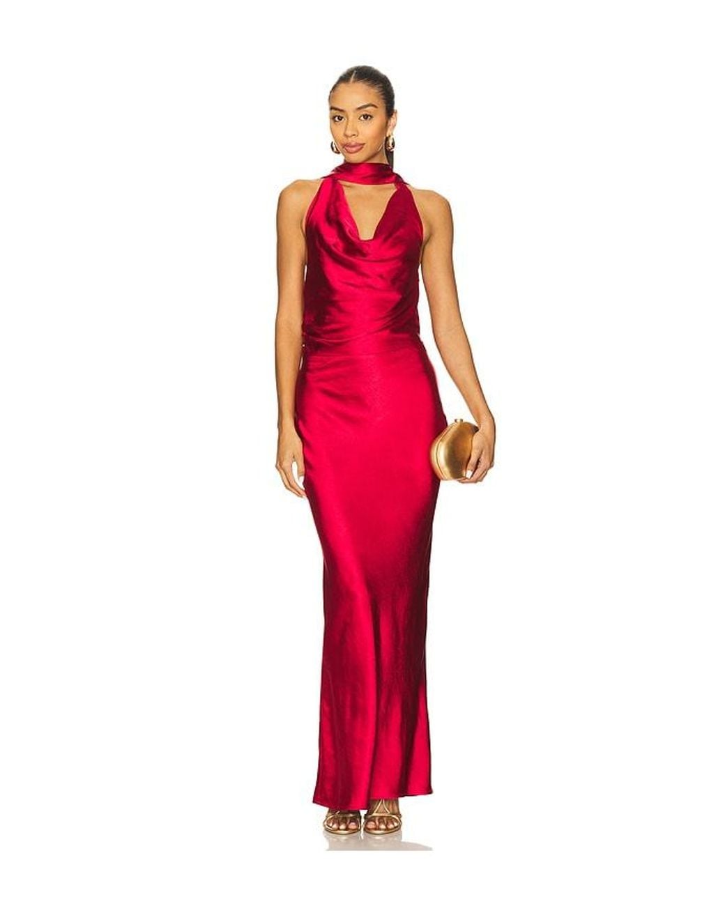 SNDY'S Rosanna Maxi Dress in Red | Lyst