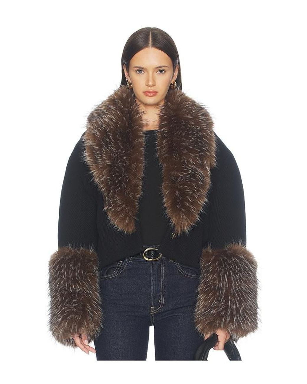 Zimmermann Black Valiant Faux Fur Collar Jacket