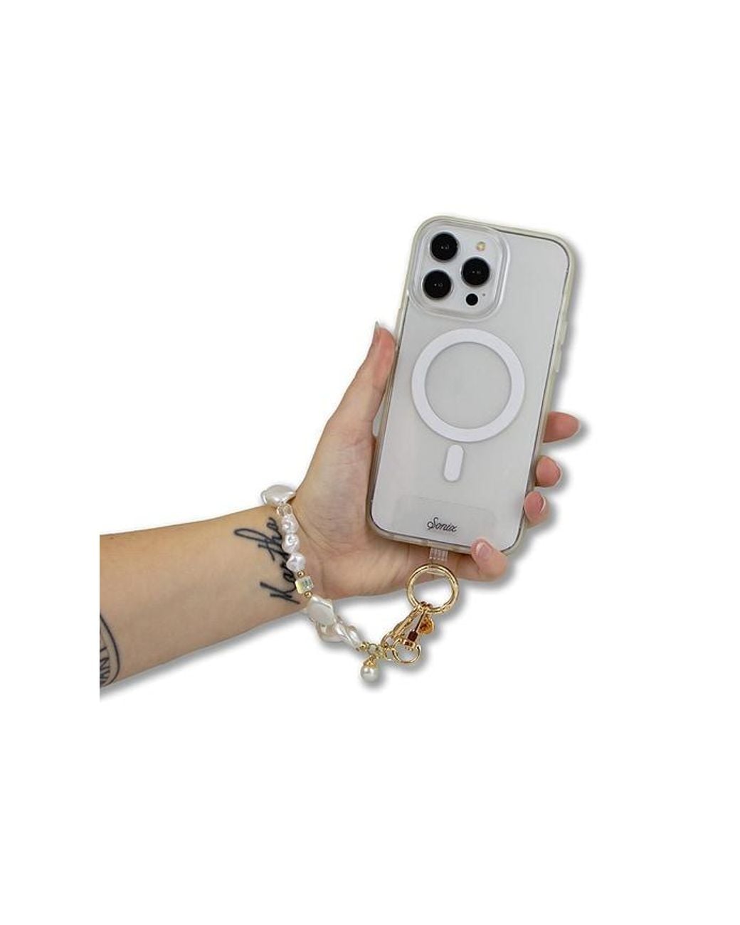 Sonix White Phone Wristlet