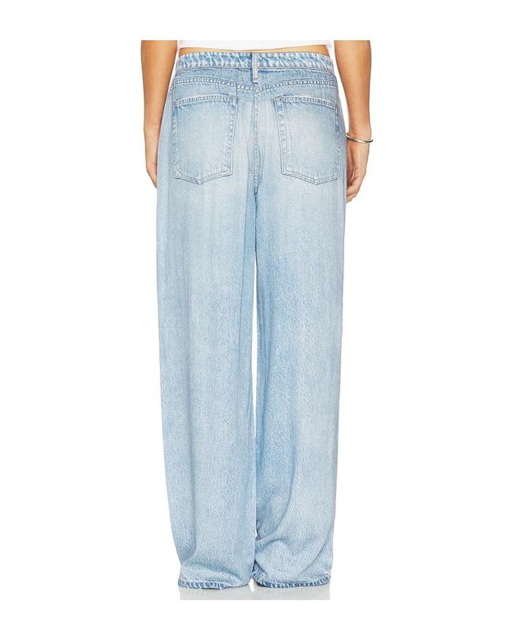 Rag & Bone Blue Rb Miramar Slink Wide Leg Pull On Jeans
