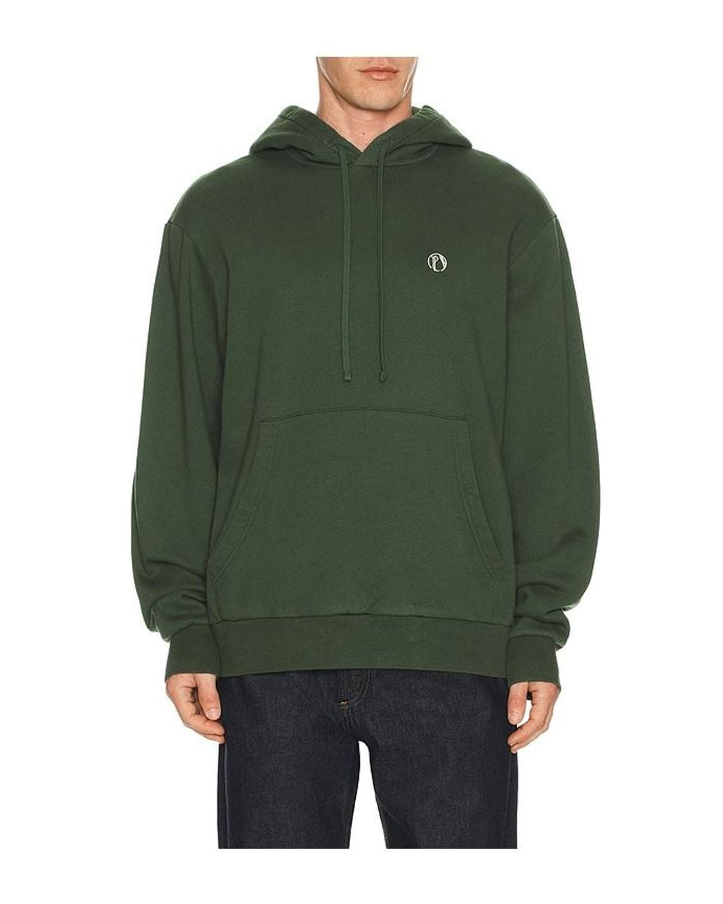 Palmes Green Stitch Hooded Sweatshirt for men