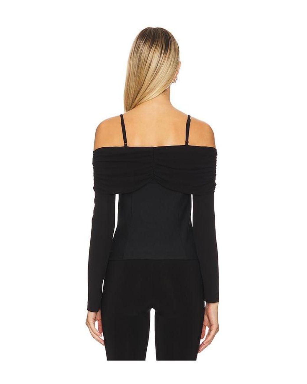 Jonathan Simkhai Black Hazel Long Sleeve Top