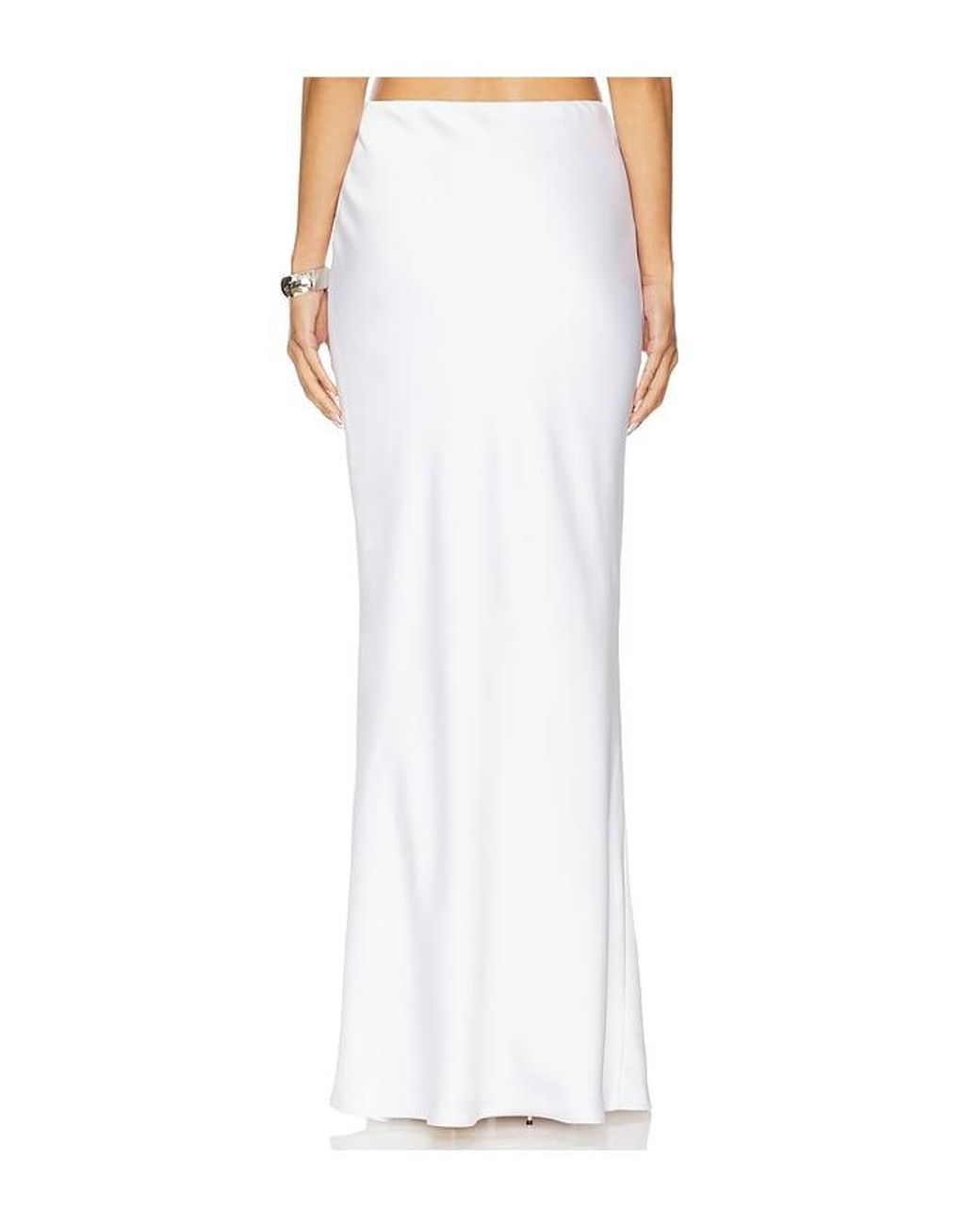 Norma Kamali White Bias Obie Skirt
