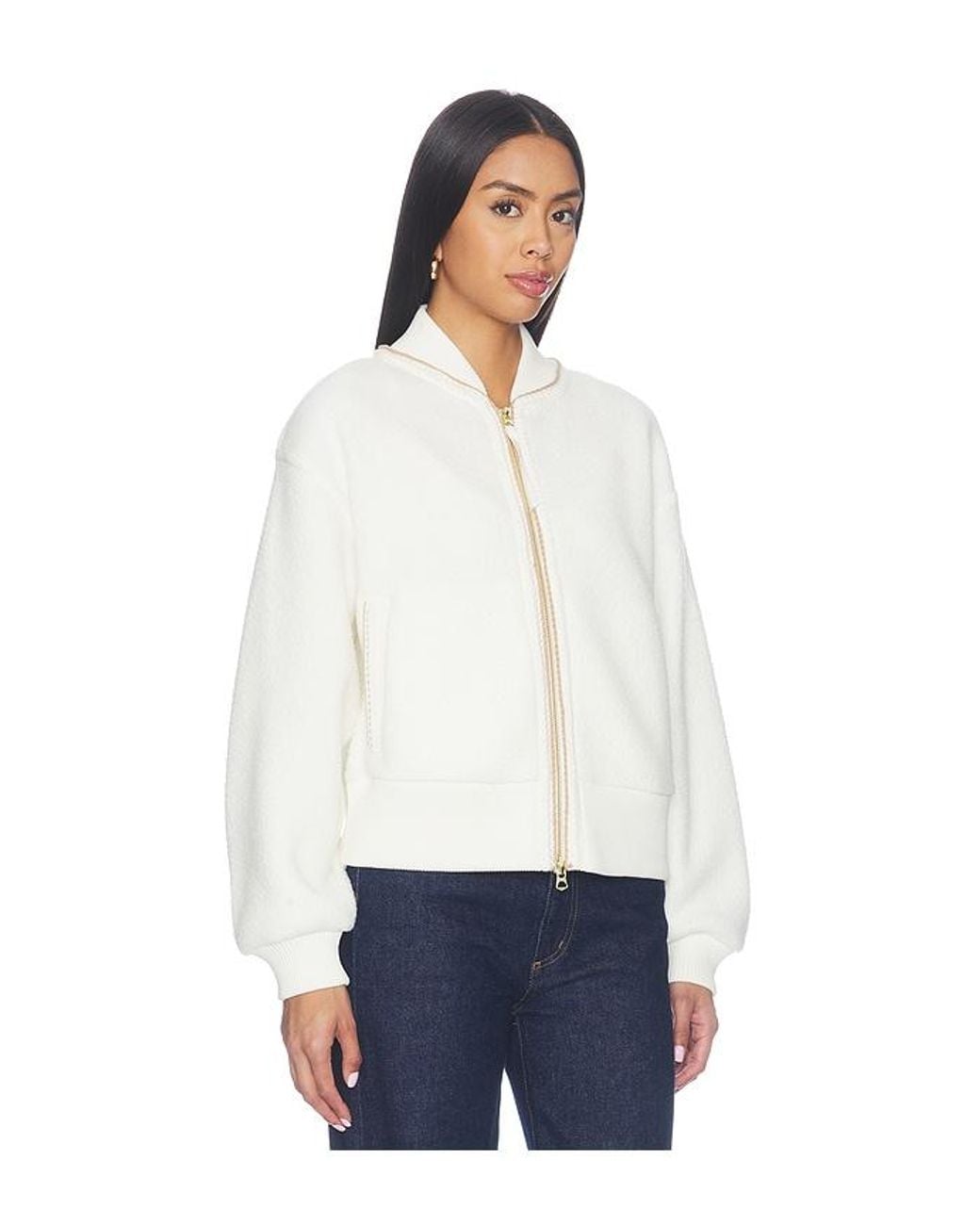 Varley White Klaudia Fleece Jacket