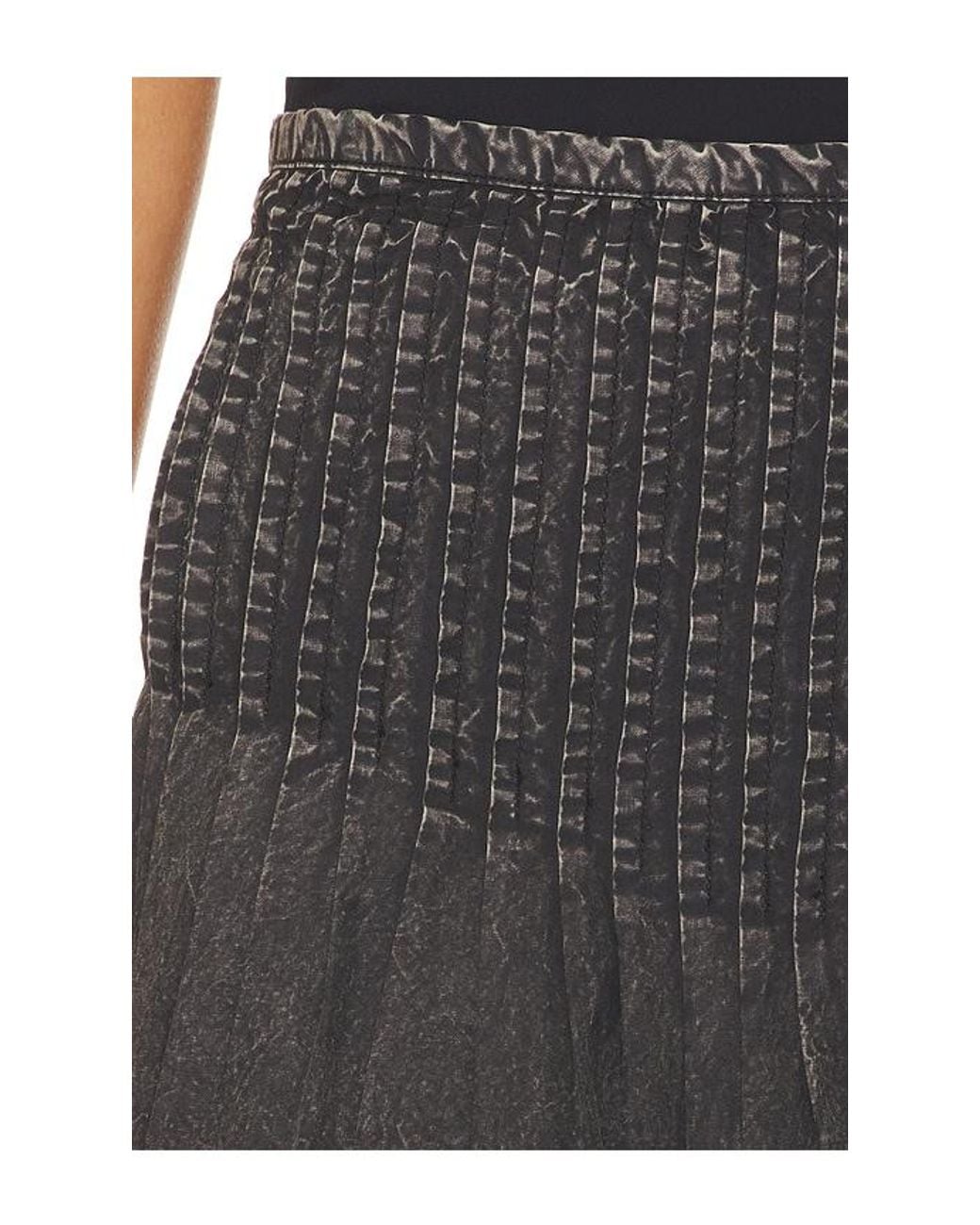 Free People Black Peyton Pintuck Midi Skirt