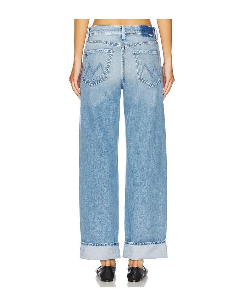 Mother Blue The Dodger Button Hover Cuff Jeans
