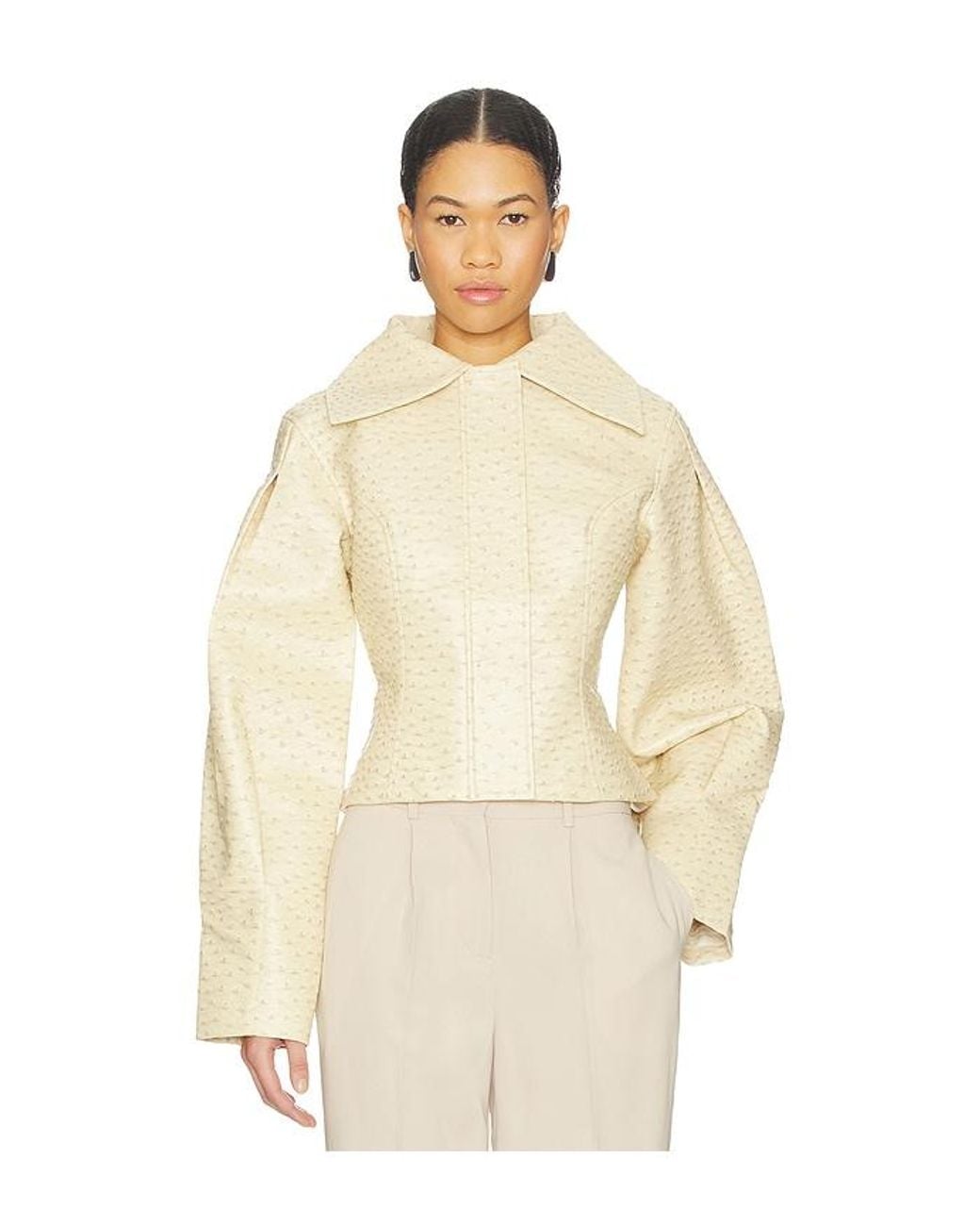 YELLOW THE LABEL Natural Olsen Ostrich Jacket
