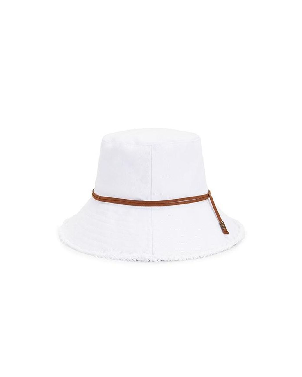 Hat Attack White Fringed Bucket Hat