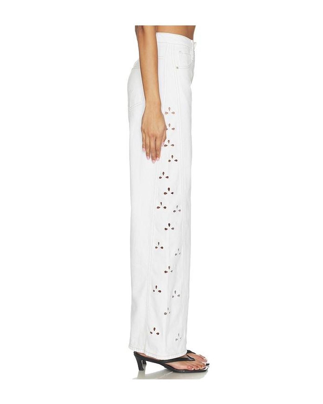 Hudson White James High Rise Wide Leg Pants