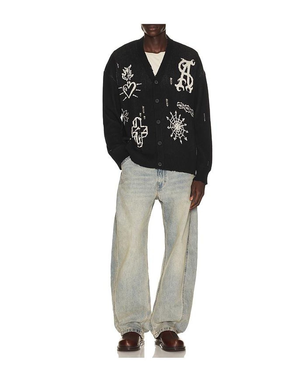 AllSaints Black Staged Cardigan for men