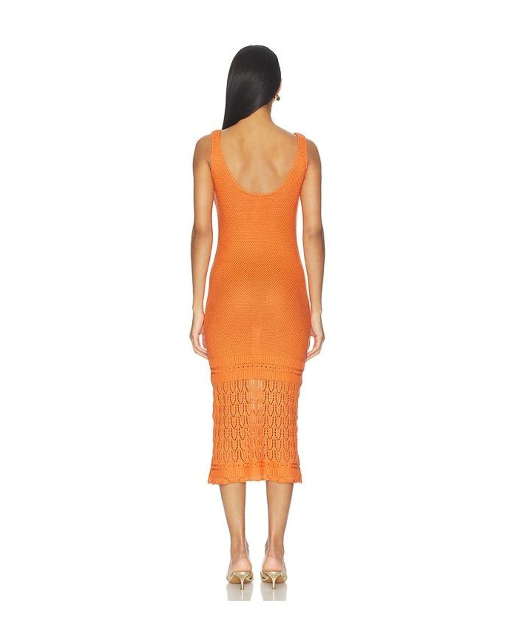 Peixoto Orange Liv Knit Midi Dress