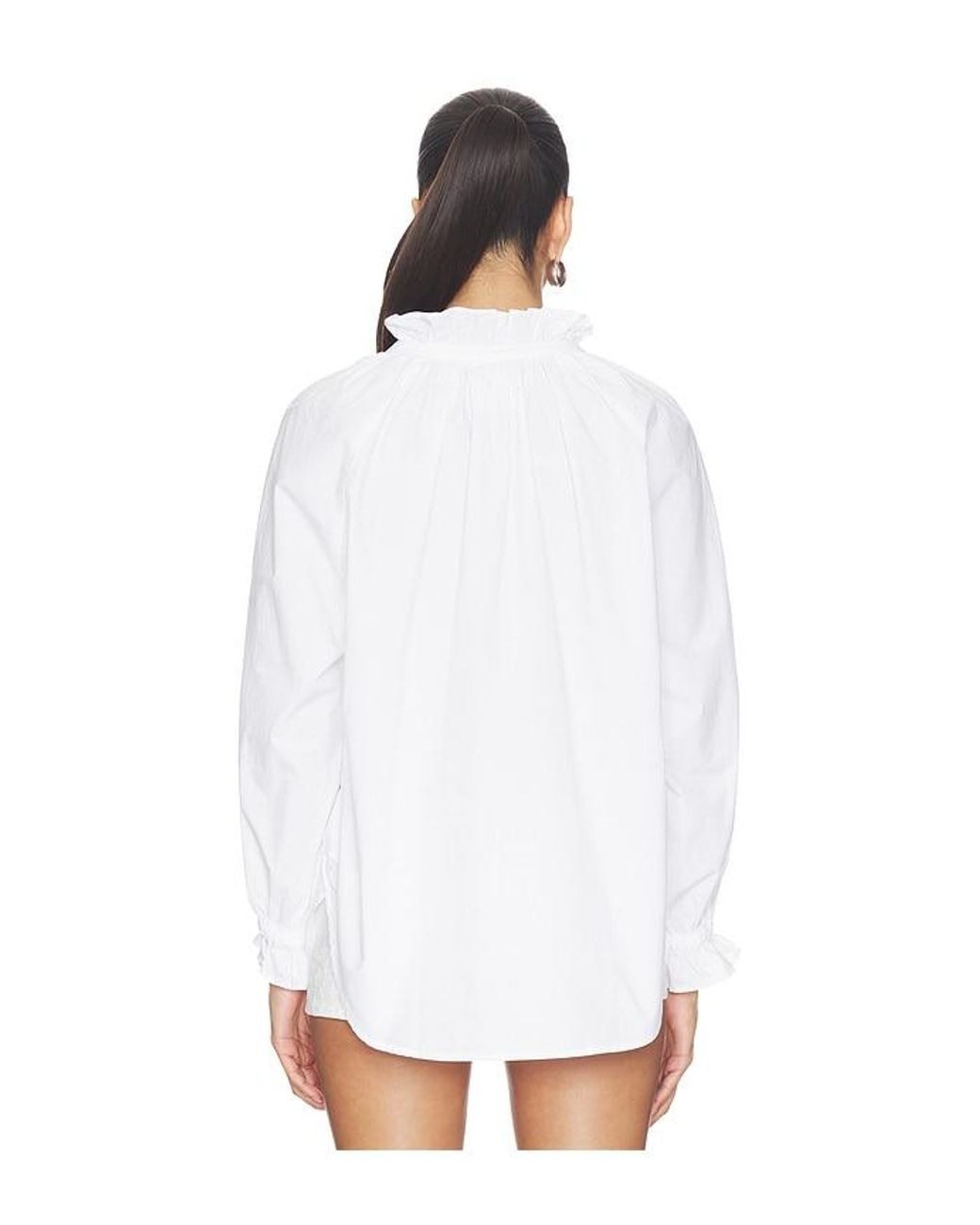 Citizens of Humanity White Loretta Ruffle Top