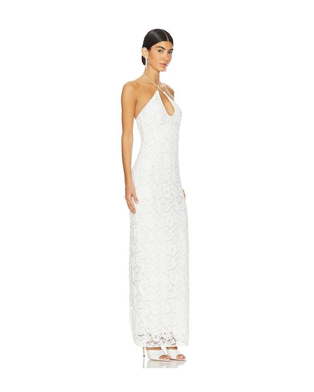 Lovers + Friends White Eloise Embellished Maxi Dress