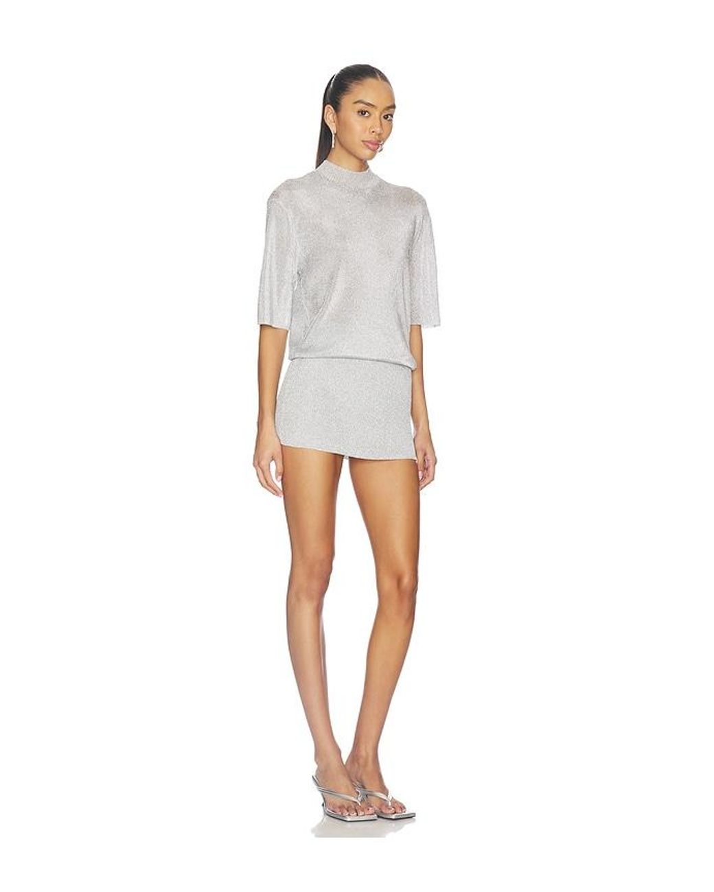 SER.O.YA White Rae Metallic Mini Dress