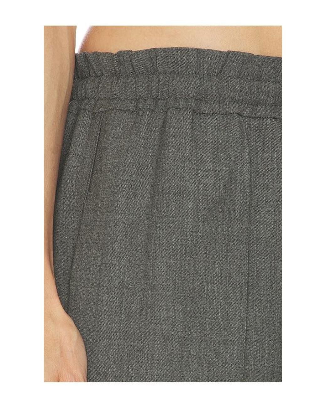Helsa Gray Wool Blend Drawcord Trousers