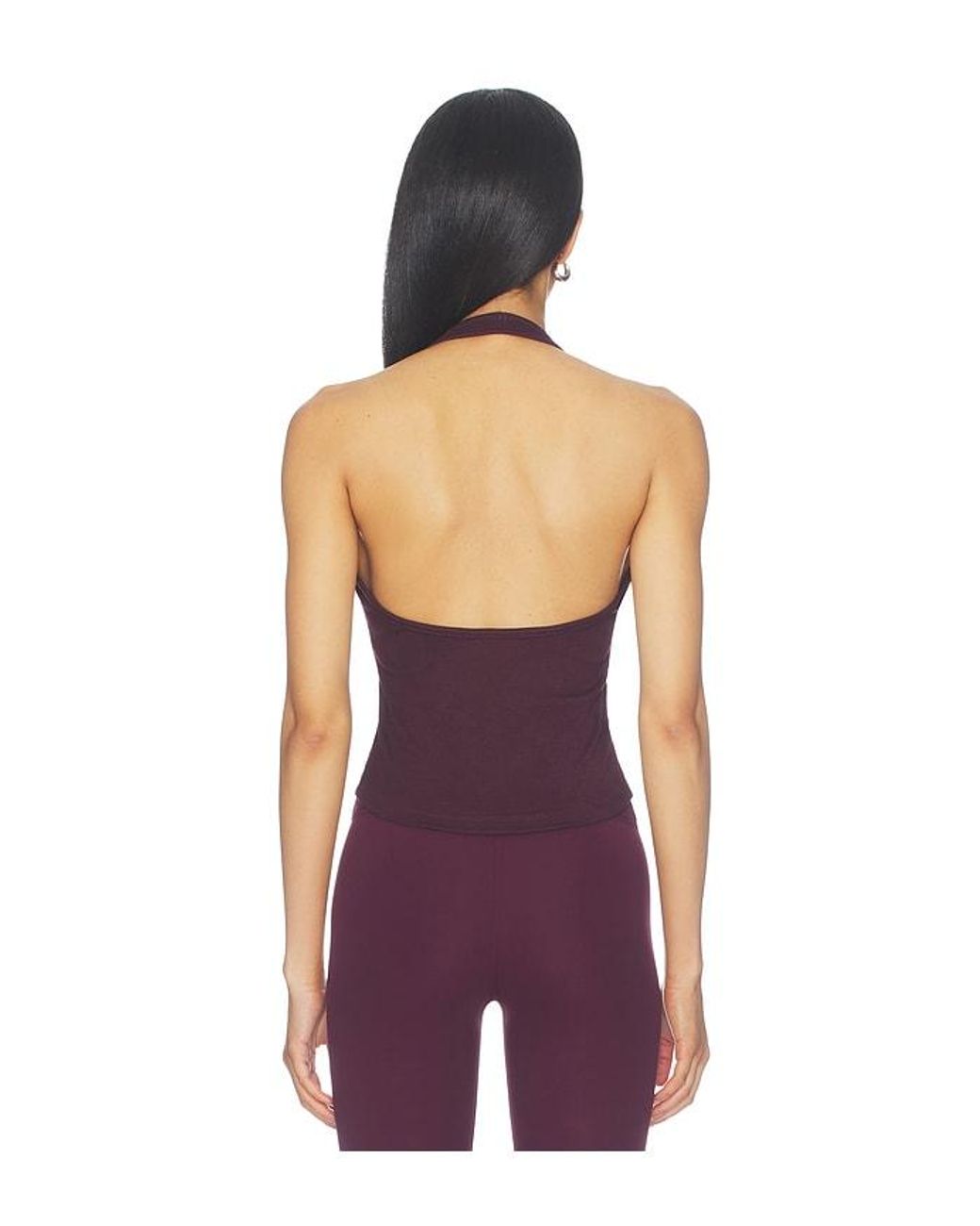Splits59 Purple June Rib Halter Top