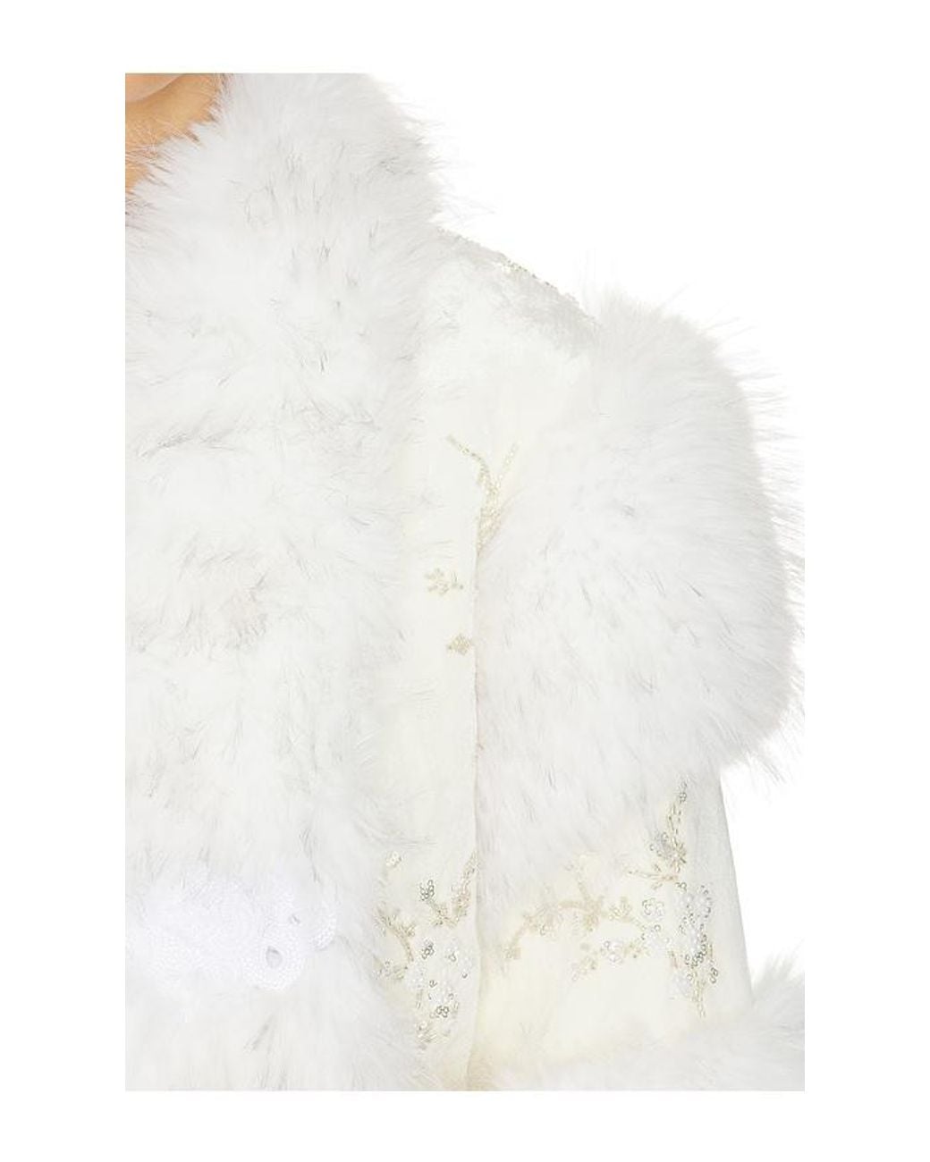 Kim Shui White Kyla Faux Fur Coat