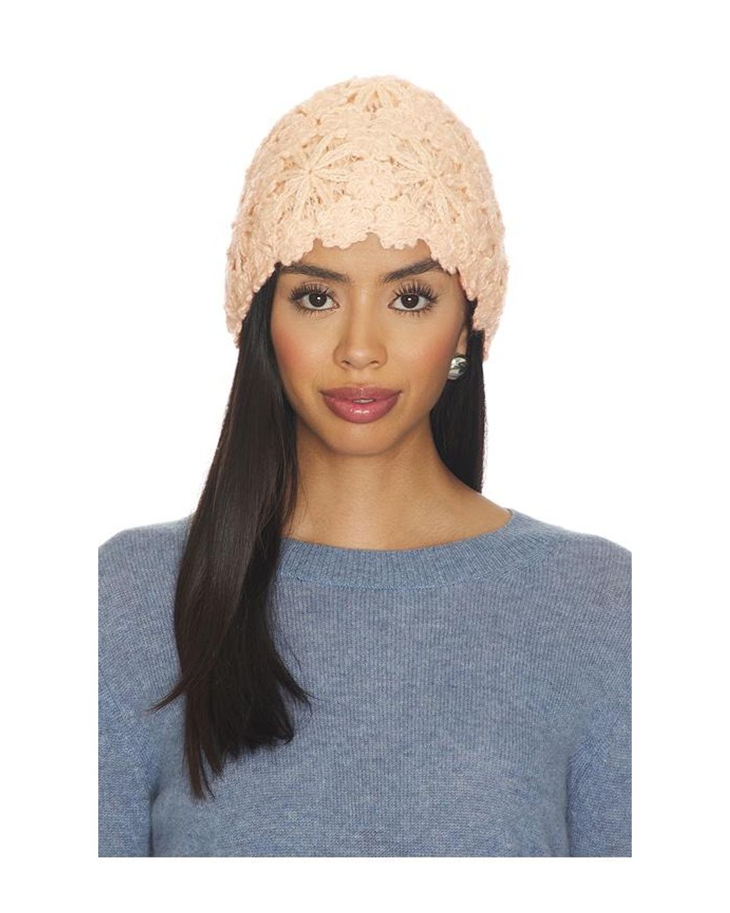 Lovers + Friends Blue Juliet Crochet Hat
