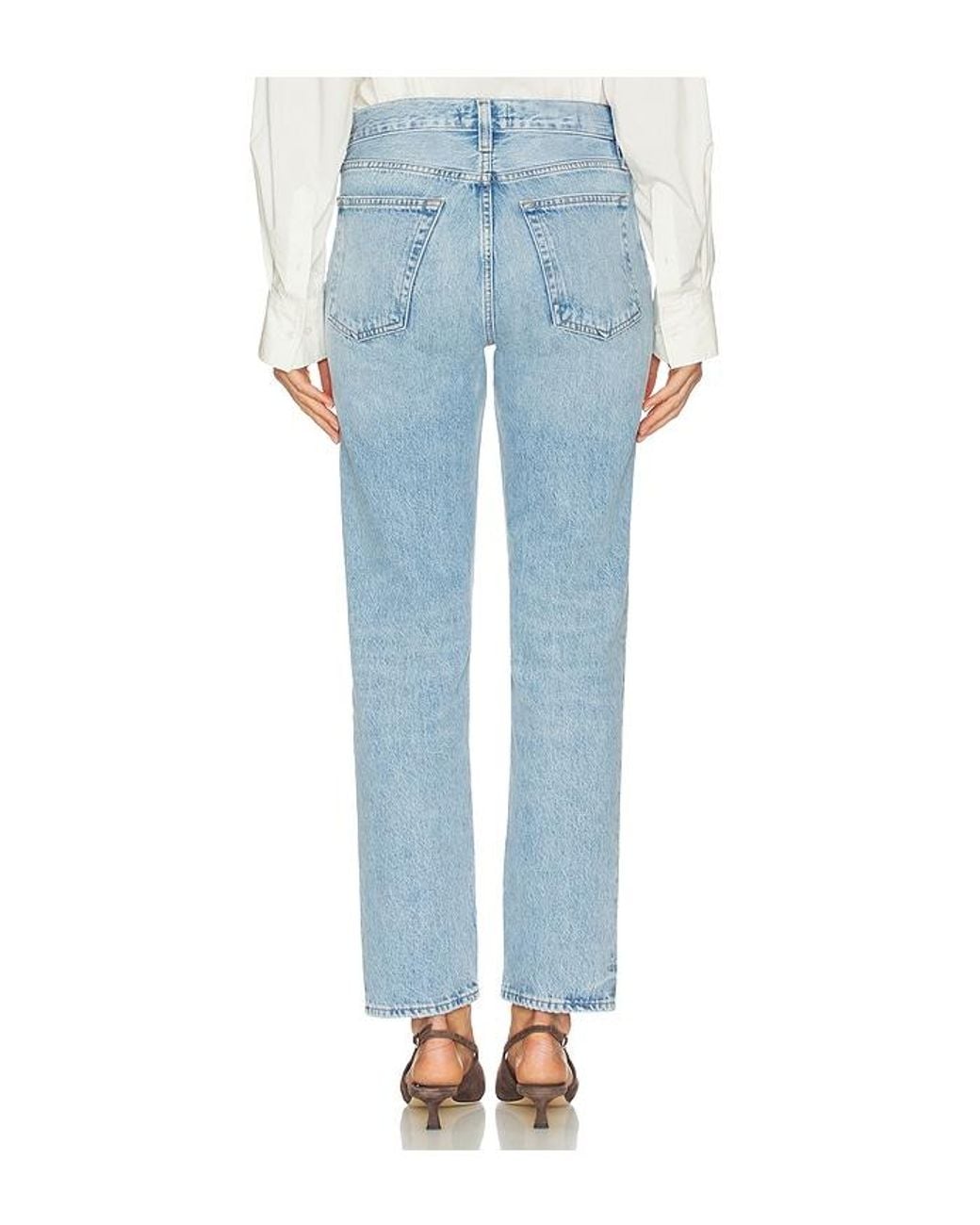 Agolde Blue Romney Low Rise Jeans