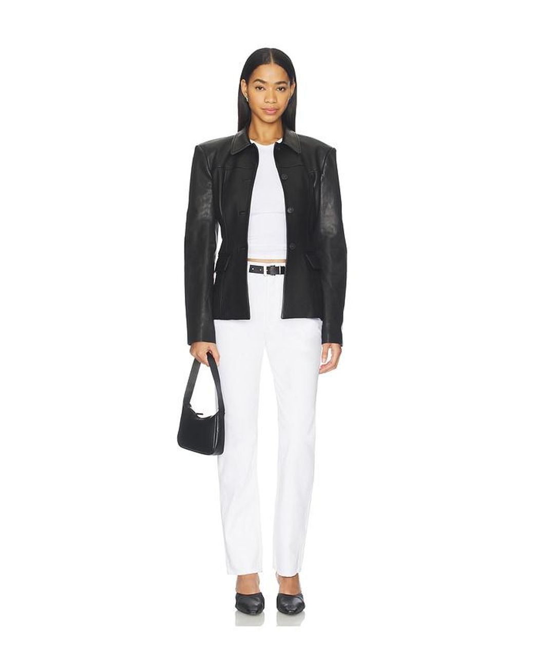 Agolde White Lana Relaxed Straight Jeans