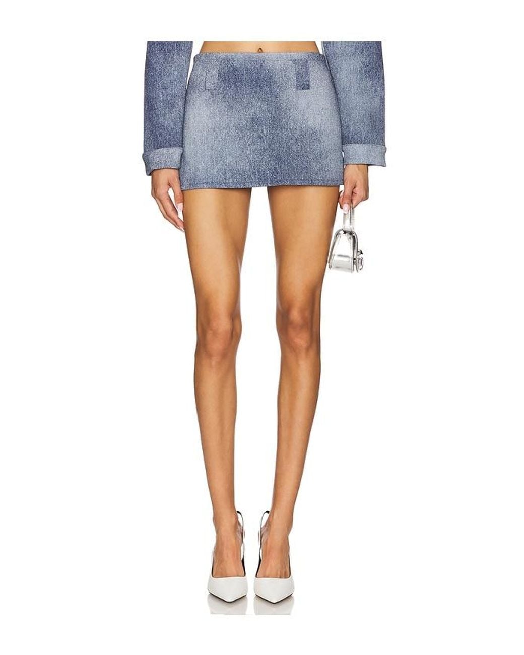Milkwhite Blue Mini Skirt