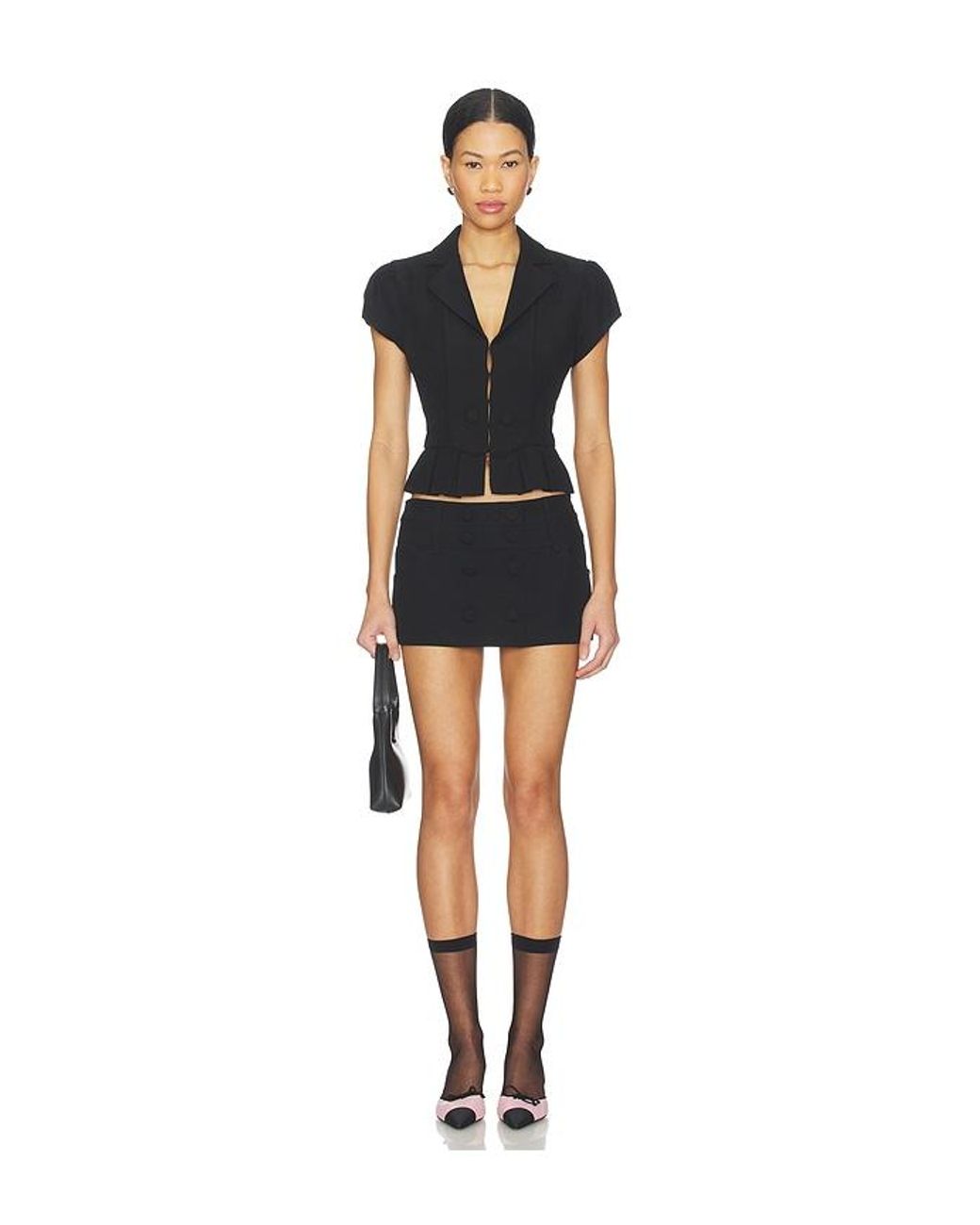 GUIZIO Black Mollie Mini Skort
