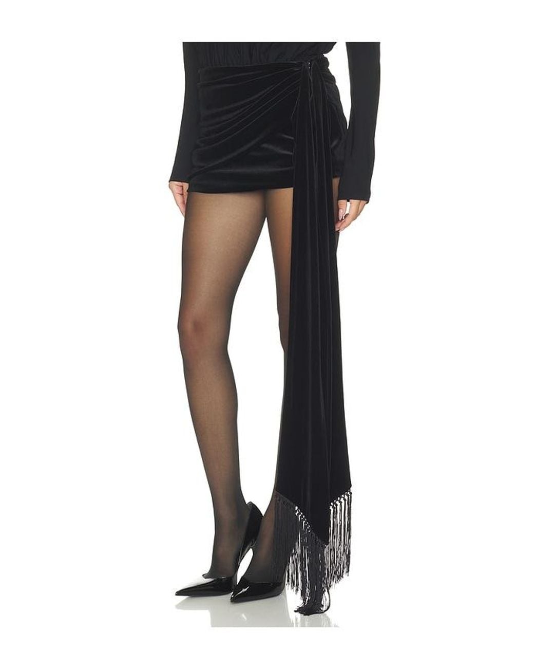 retroféte Black Imperia Velvet Skirt