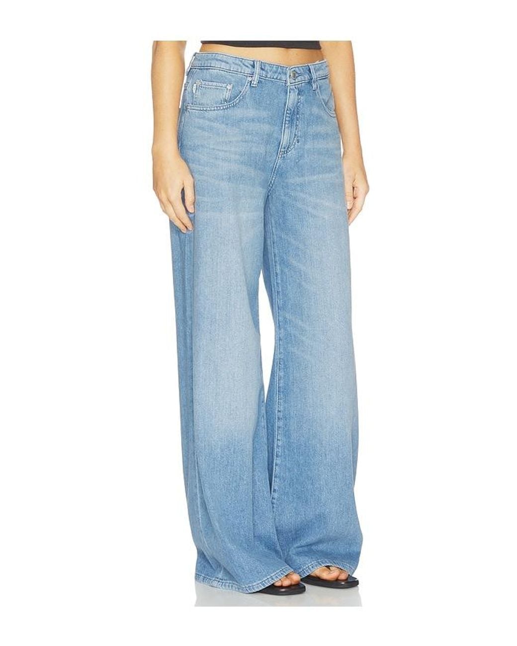 DL1961 Blue Dl Aura Alex Low Rise Baggy Wide Leg Jeans