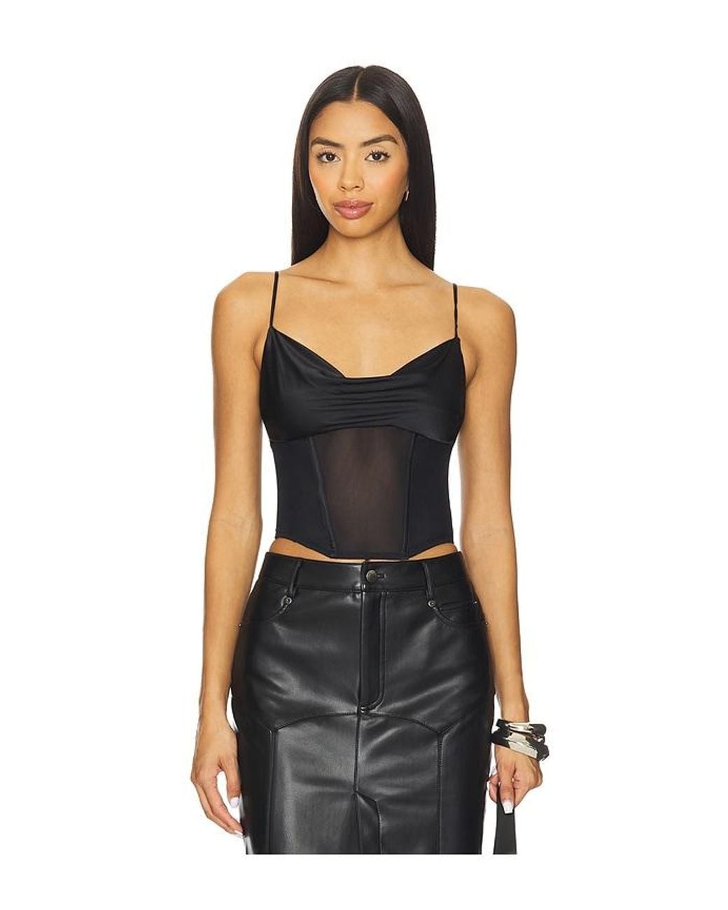 Fleur du Mal Black Nora Corset Top