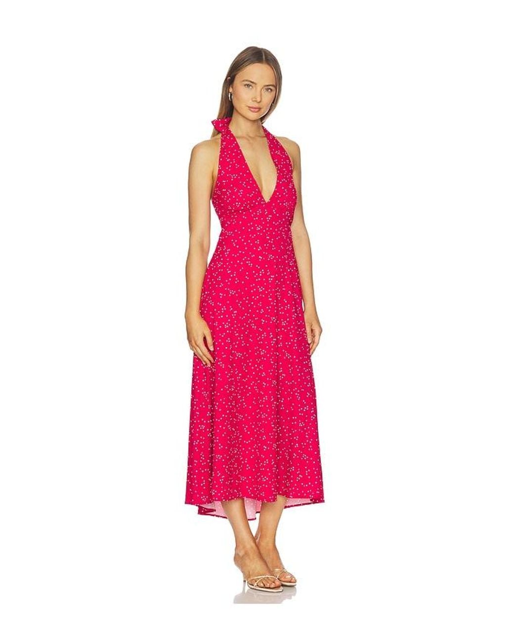 Faithfull The Brand Pink Jennah Midi Dress