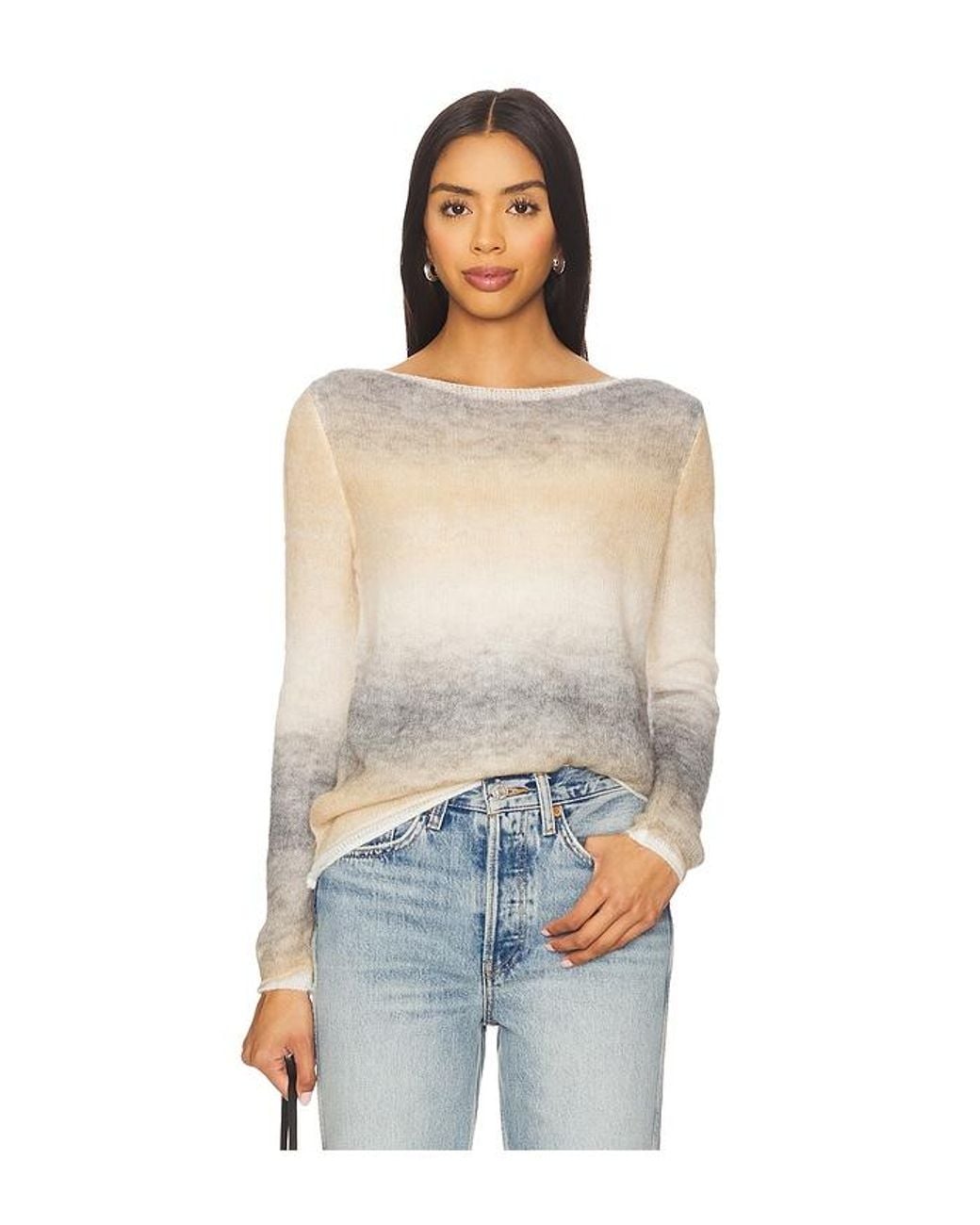 Line & Dot Blue Abstract Ombre Sweater
